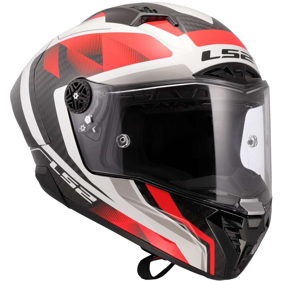 LS2 FF805 THUNDER GP AERO RAUTE Full Face Motorcycle Helmet White Red