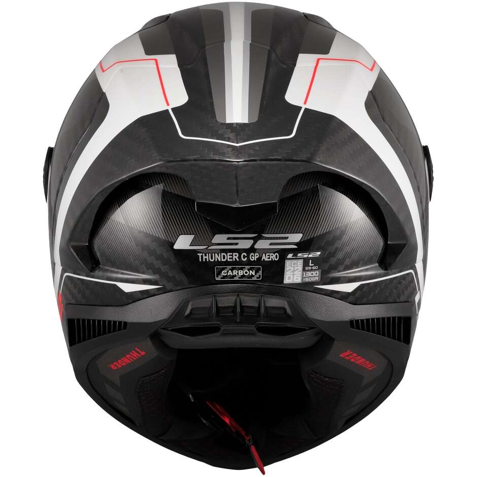 LS2 FF805 THUNDER GP AERO RAUTE Integral-Motorradhelm Weiß Grau