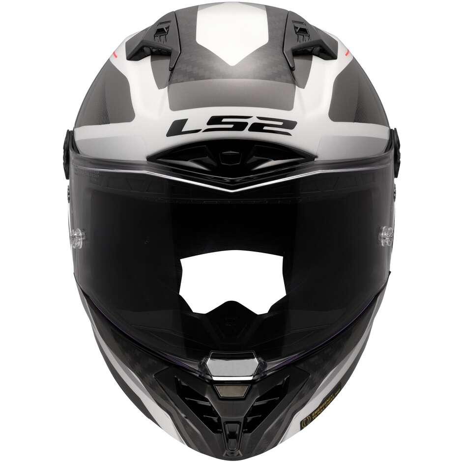 LS2 FF805 THUNDER GP AERO RAUTE Integral-Motorradhelm Weiß Grau