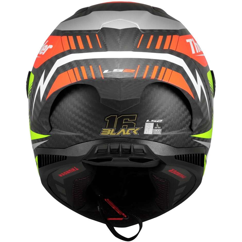 LS2 FF805 THUNDER GP AERO REPLICA Integral-Motorradhelm Schwarz