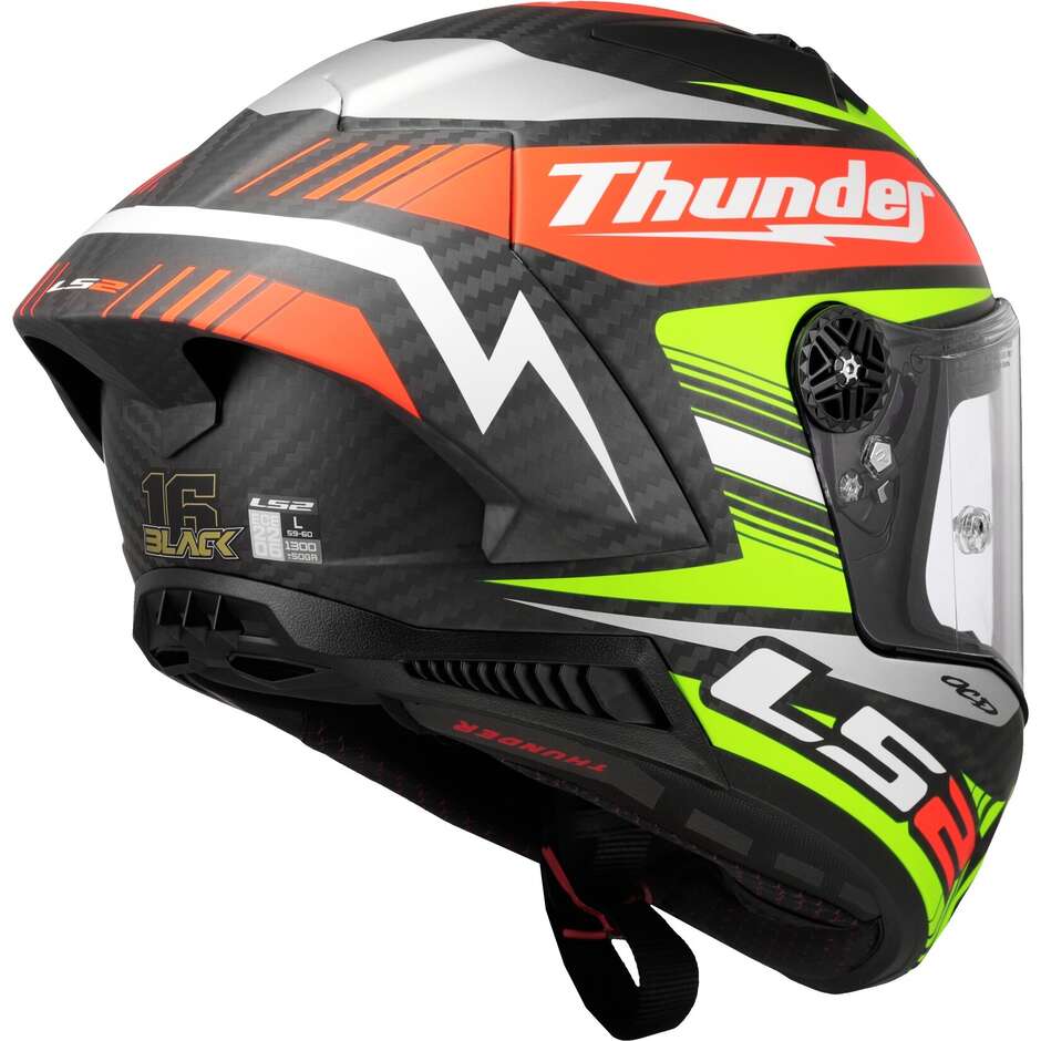 LS2 FF805 THUNDER GP AERO REPLICA Integral-Motorradhelm Schwarz