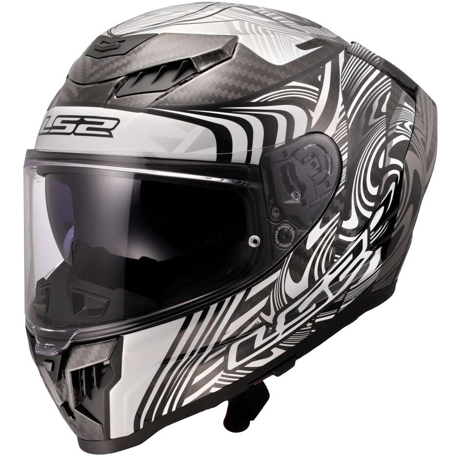 LS2 FF807 DRAGON ENTHUM Silver Integral Motorcycle Helmet