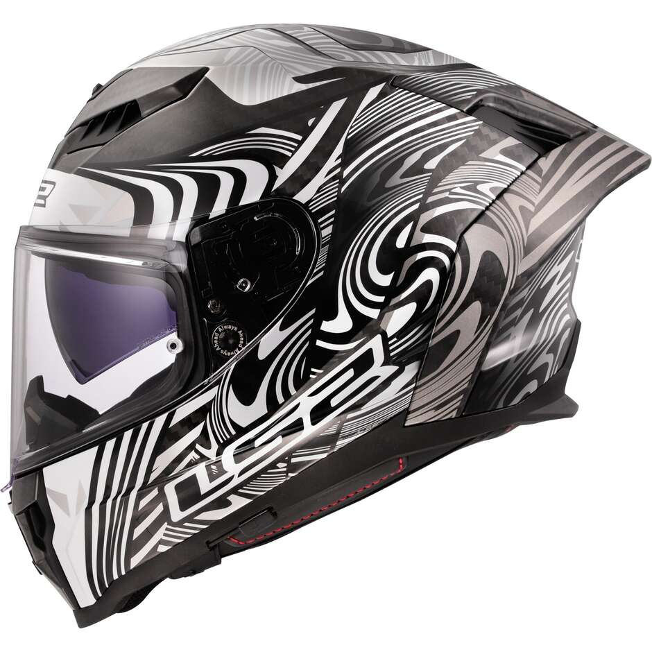 LS2 FF807 DRAGON ENTHUM Silver Integral Motorcycle Helmet