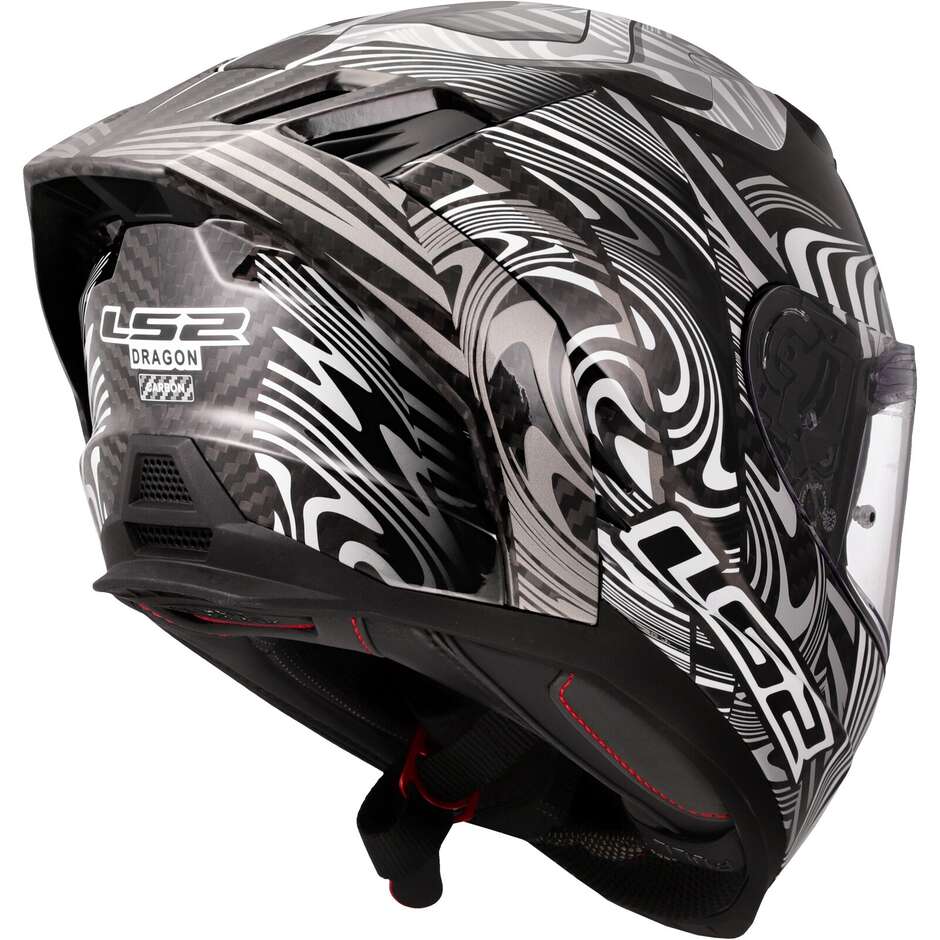LS2 FF807 DRAGON ENTHUM Silver Integral Motorcycle Helmet