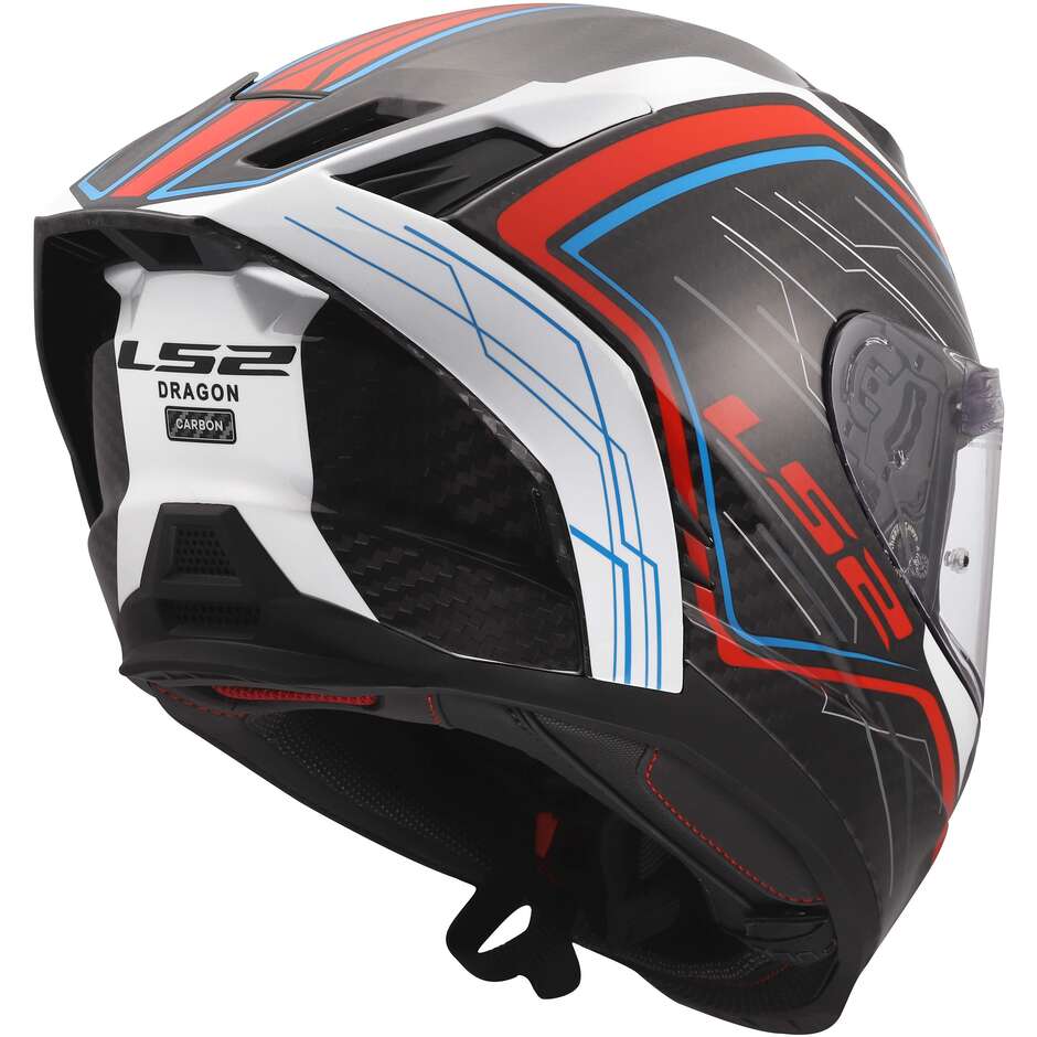LS2 FF807 DRAGON SUBIC Full Face Motorcycle Helmet White Blue Red