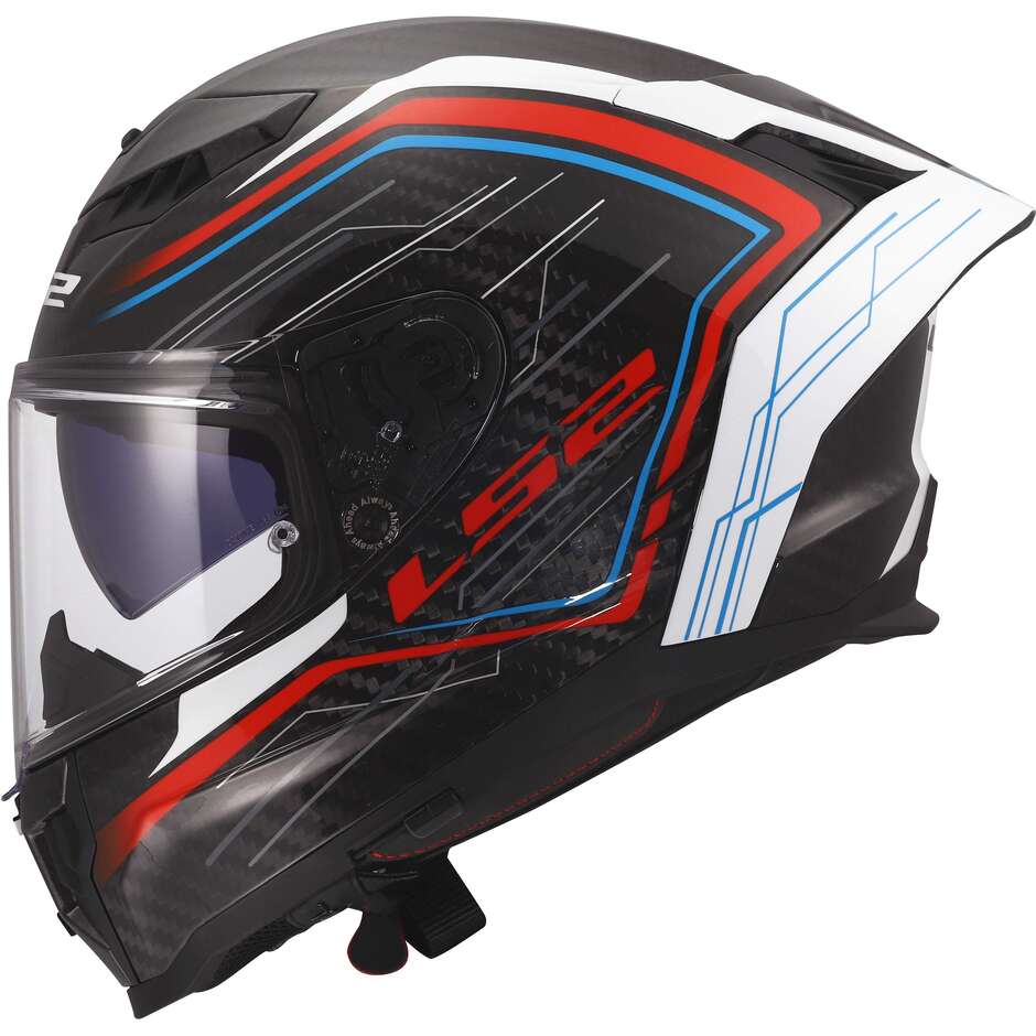 LS2 FF807 DRAGON SUBIC Integralhelm Motorrad Weiß Blau Rot