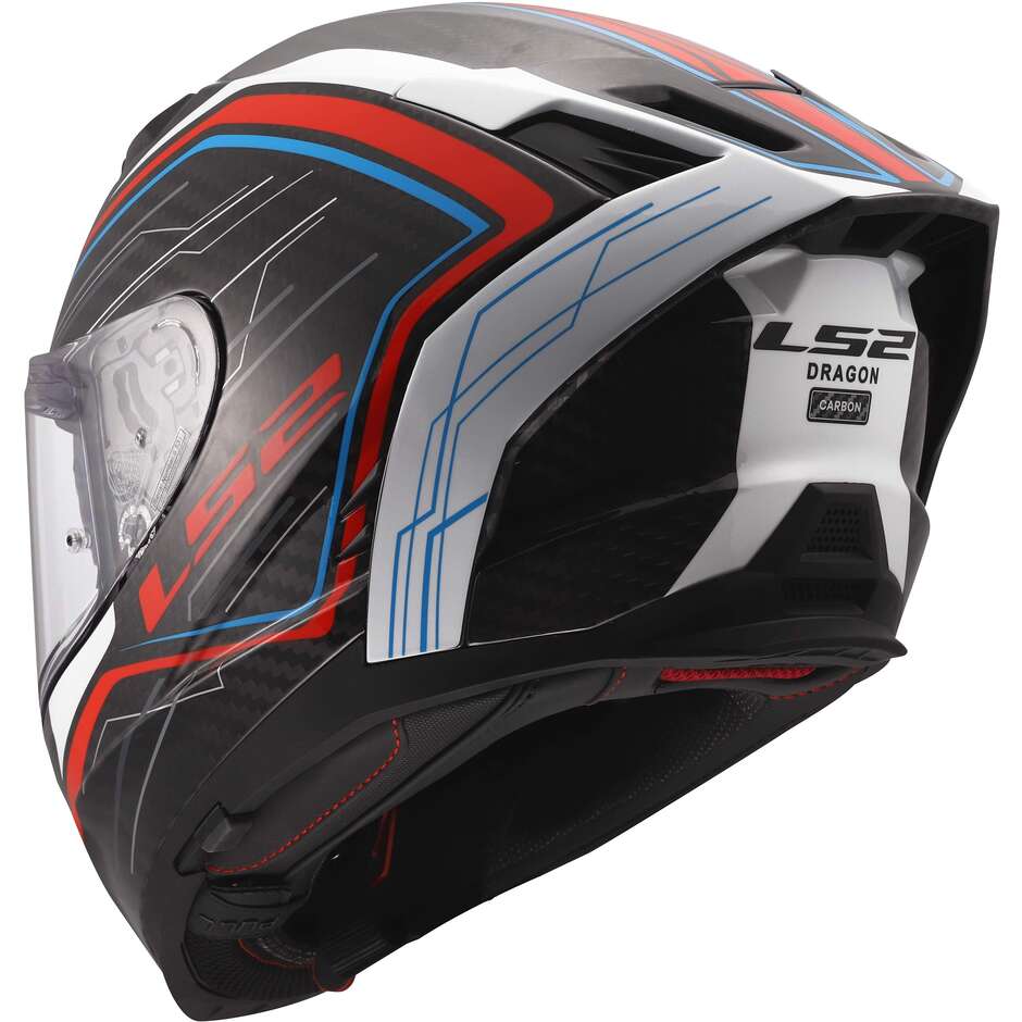 LS2 FF807 DRAGON SUBIC Integralhelm Motorrad Weiß Blau Rot