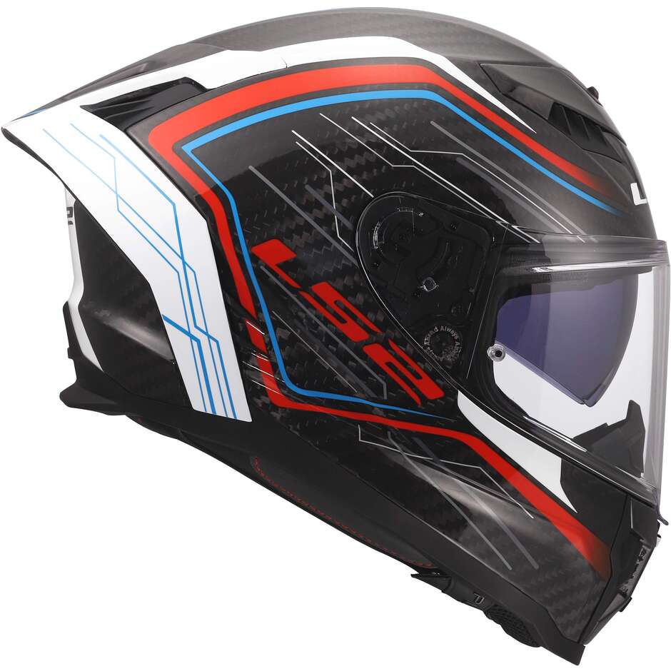 LS2 FF807 DRAGON SUBIC Integralhelm Motorrad Weiß Blau Rot