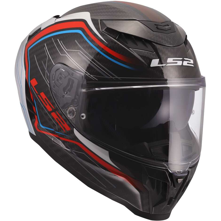 LS2 FF807 DRAGON SUBIC Integralhelm Motorrad Weiß Blau Rot