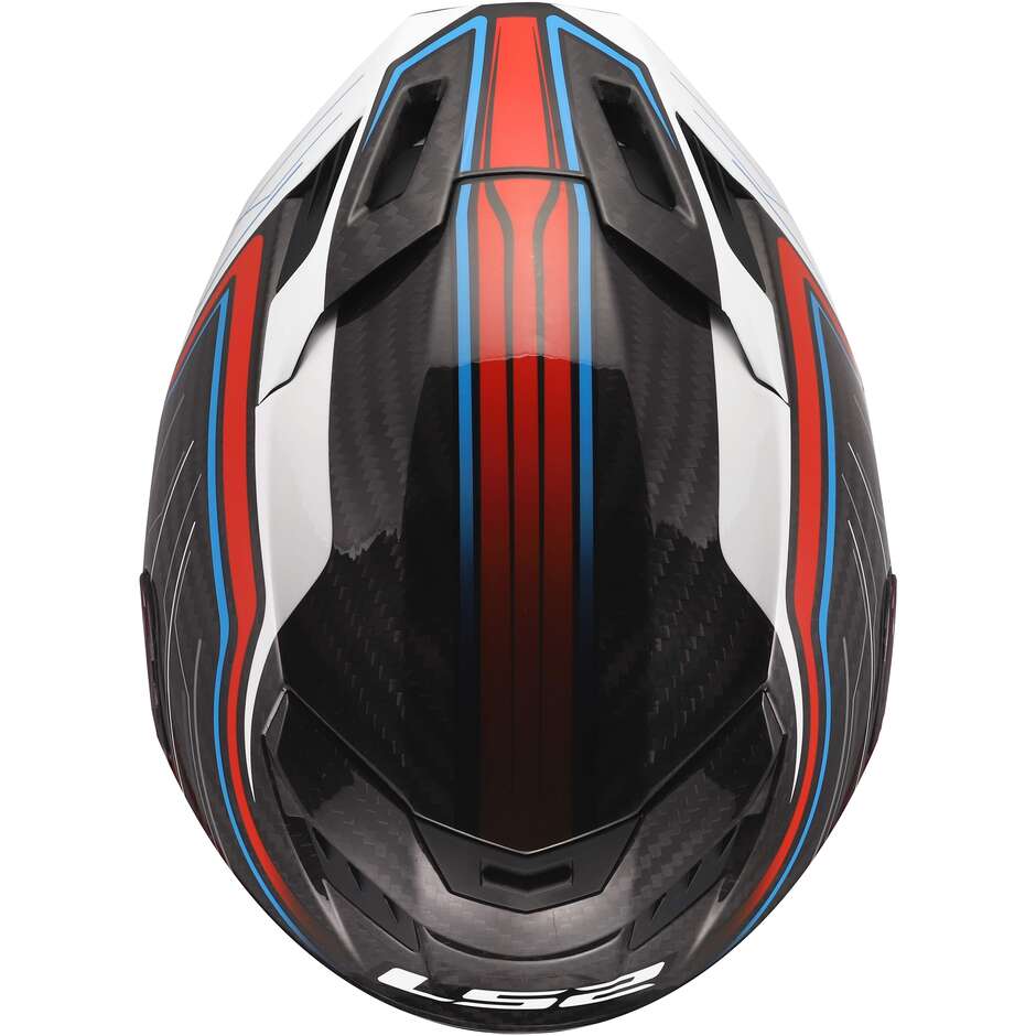 LS2 FF807 DRAGON SUBIC Integralhelm Motorrad Weiß Blau Rot