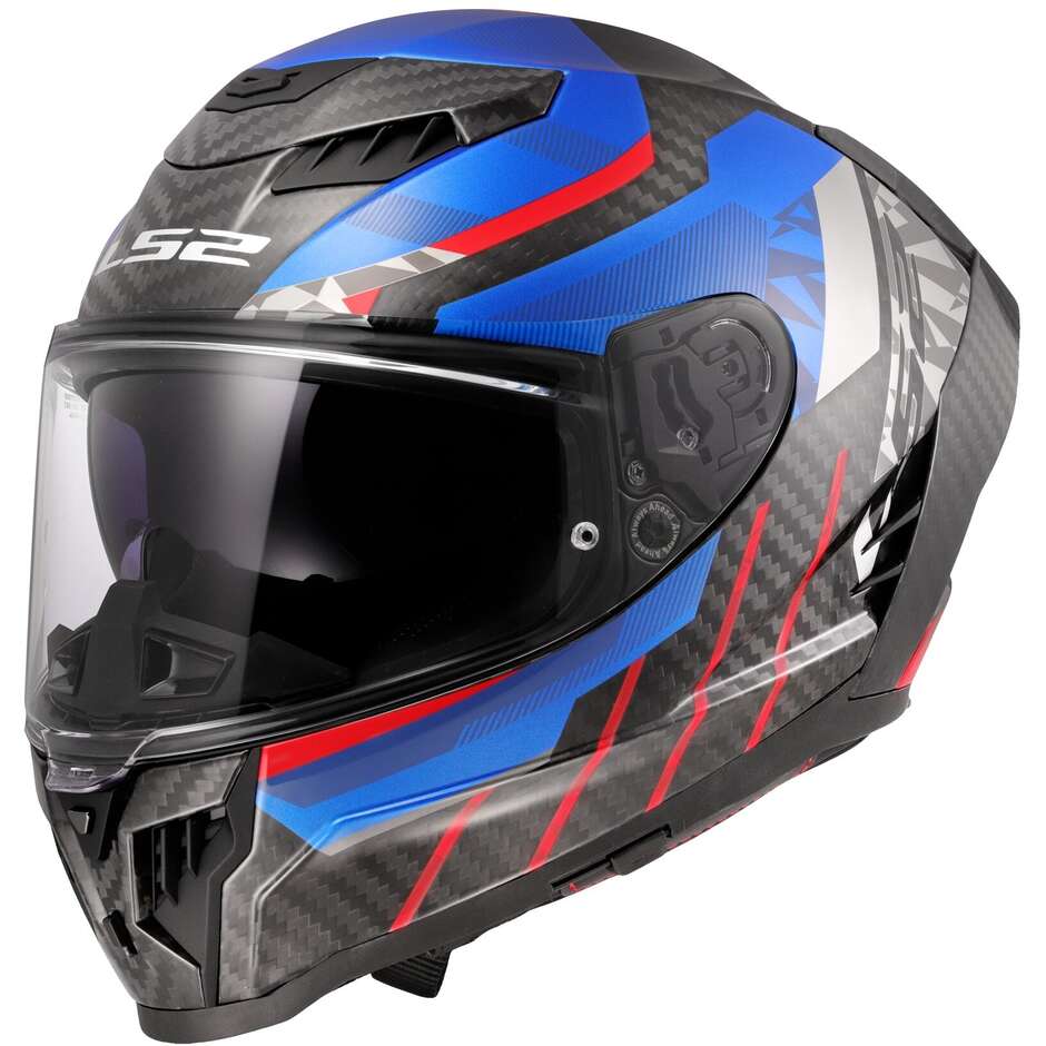 LS2 FF807 DRAGON TRAX Blue Red Full Face Motorcycle Helmet