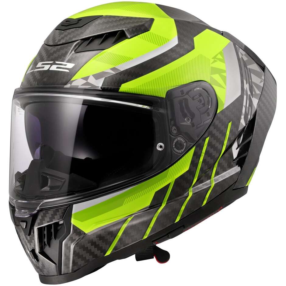 LS2 FF807 DRAGON TRAX Full Face Motorcycle Helmet Fluorescent Yellow