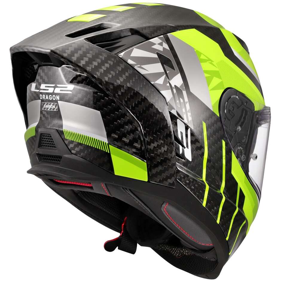 LS2 FF807 DRAGON TRAX Full Face Motorcycle Helmet Fluorescent Yellow