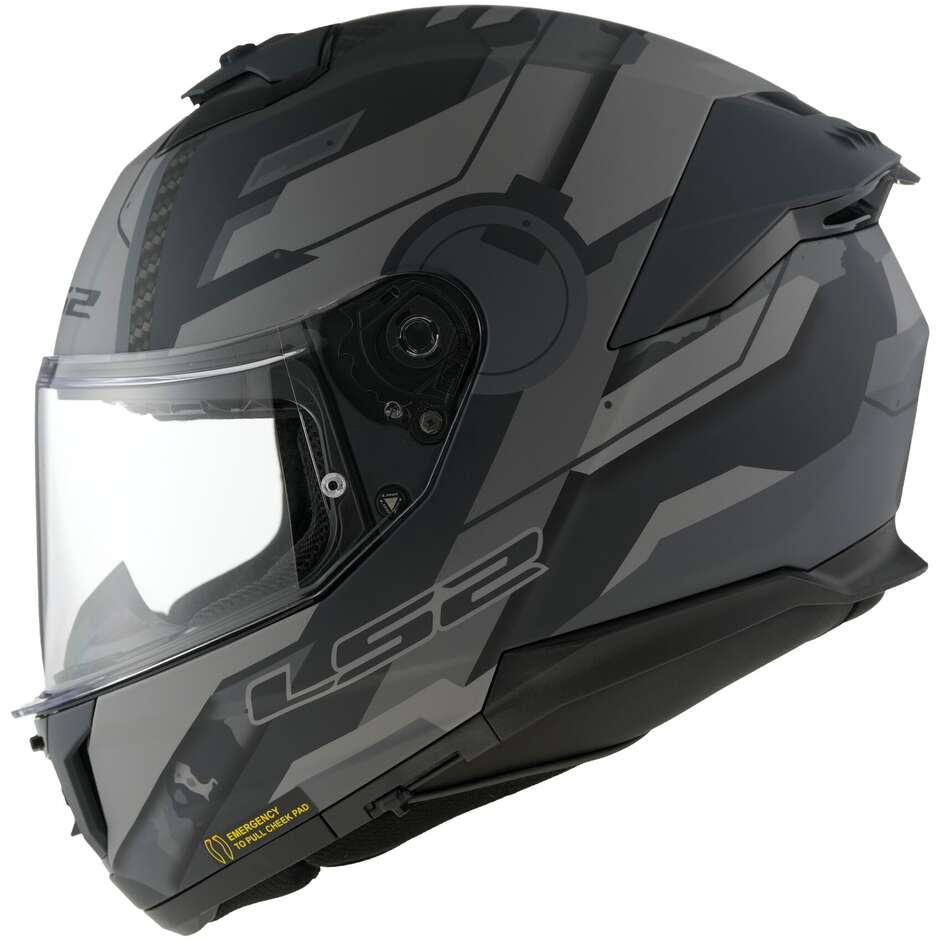 Ls2 FF808 STREAM 2 Shadow Full Face Motorcycle Helmet Matt Titanium Grey