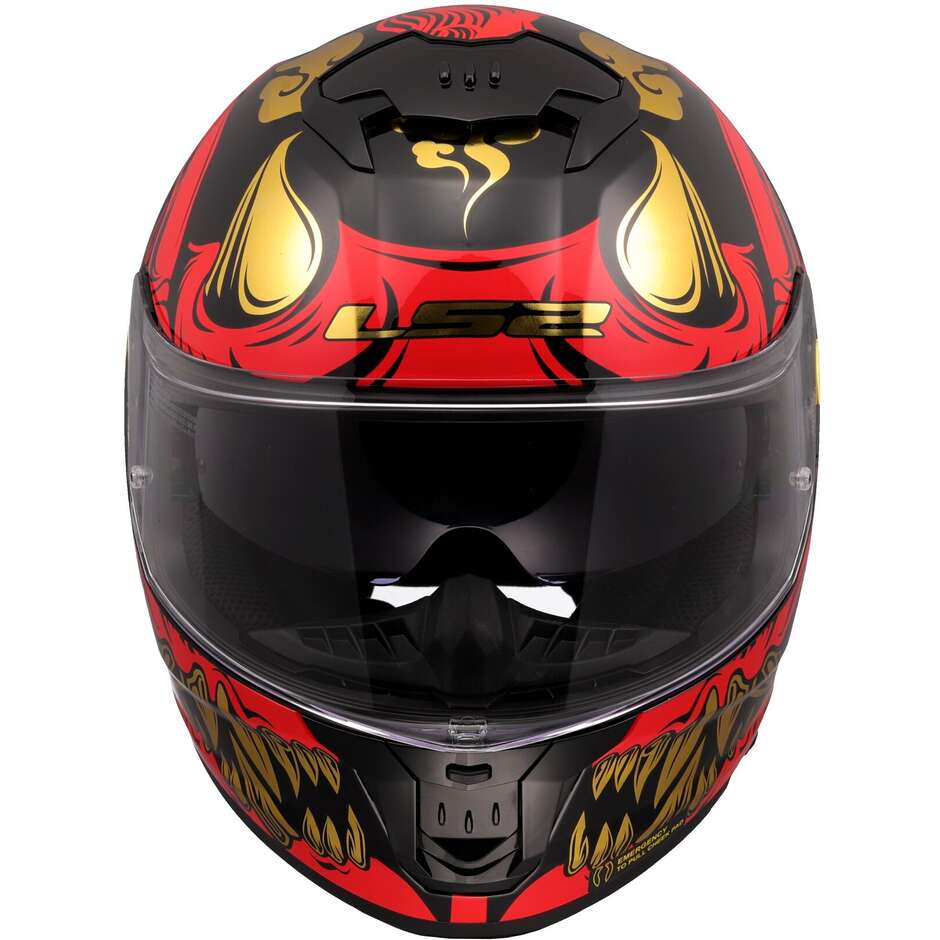 LS2 FF808 STREAM II DRAKO Full Face Motorcycle Helmet Black Red