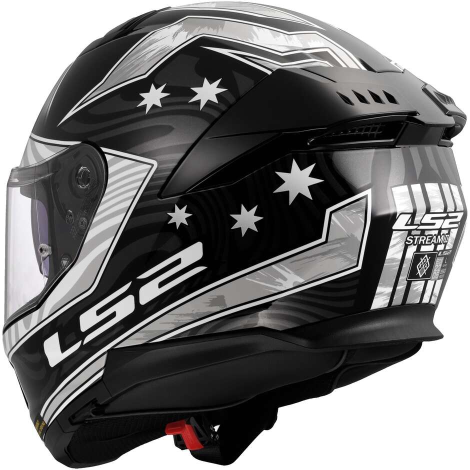LS2 FF808 STREAM II GALDAM Integral-Motorradhelm Schwarz Weiß