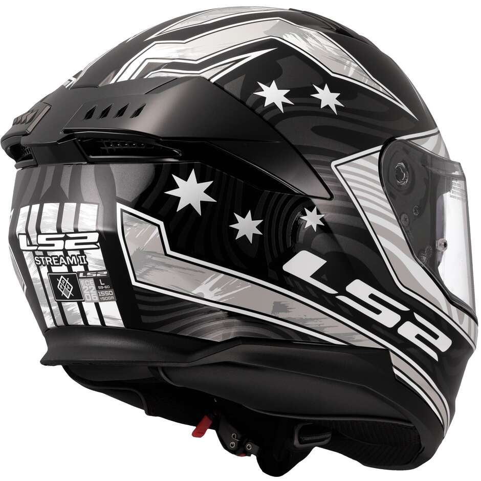 LS2 FF808 STREAM II GALDAM Integral-Motorradhelm Schwarz Weiß