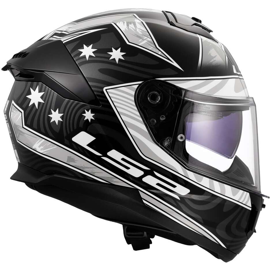 LS2 FF808 STREAM II GALDAM Integral-Motorradhelm Schwarz Weiß