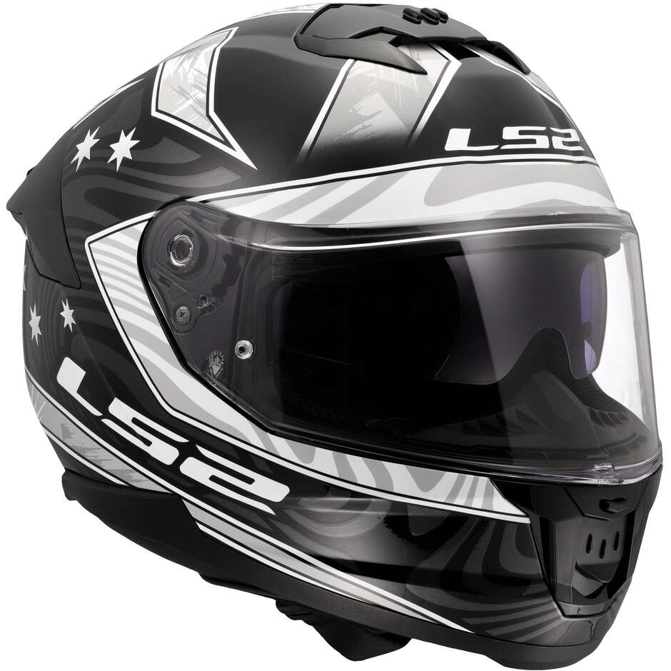 LS2 FF808 STREAM II GALDAM Integral-Motorradhelm Schwarz Weiß
