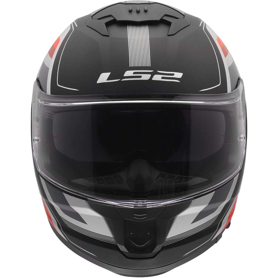 LS2 FF808 STREAM II VINTAGE Full Face Motorcycle Helmet Black Grey Red