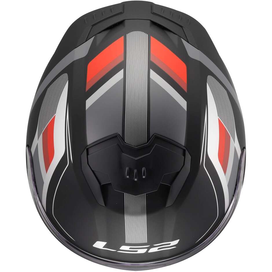 LS2 FF808 STREAM II VINTAGE Full Face Motorcycle Helmet Black Grey Red