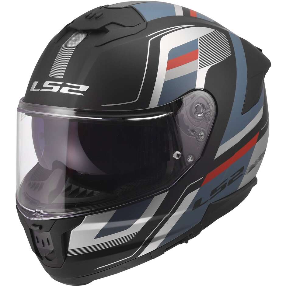 LS2 FF808 STREAM II VINTAGE Integralhelm für Motorrad, Petrol/Schwarz