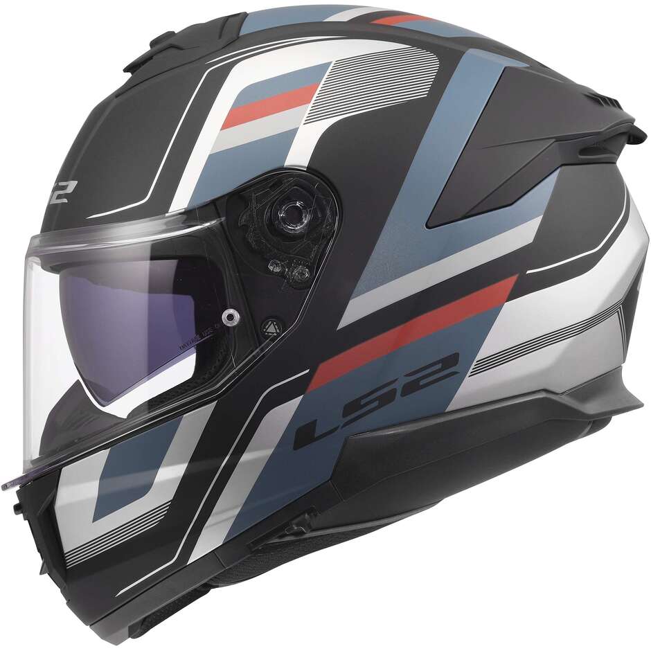 LS2 FF808 STREAM II VINTAGE Integralhelm für Motorrad, Petrol/Schwarz