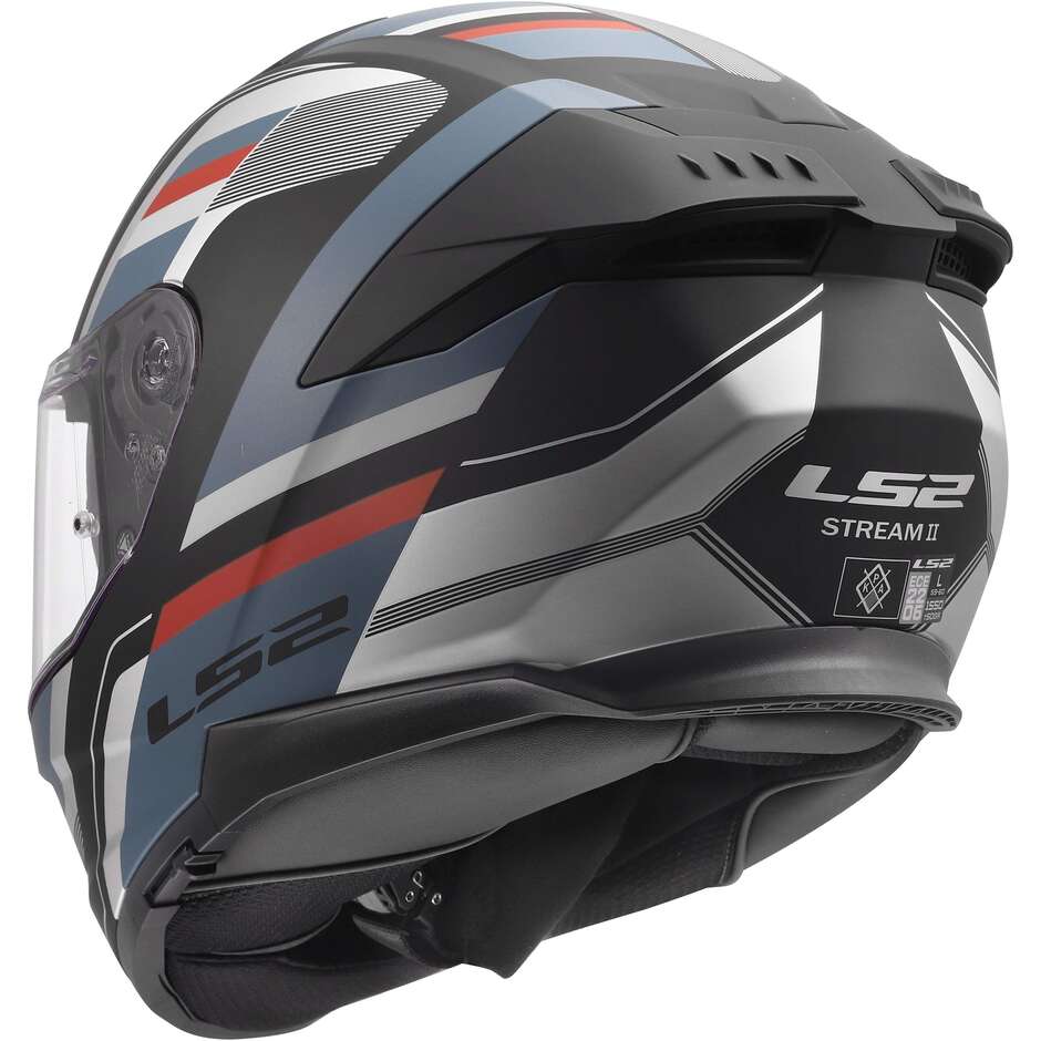 LS2 FF808 STREAM II VINTAGE Integralhelm für Motorrad, Petrol/Schwarz
