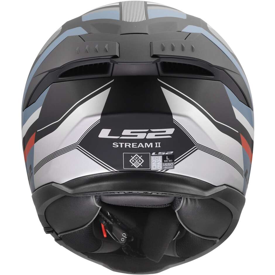LS2 FF808 STREAM II VINTAGE Integralhelm für Motorrad, Petrol/Schwarz