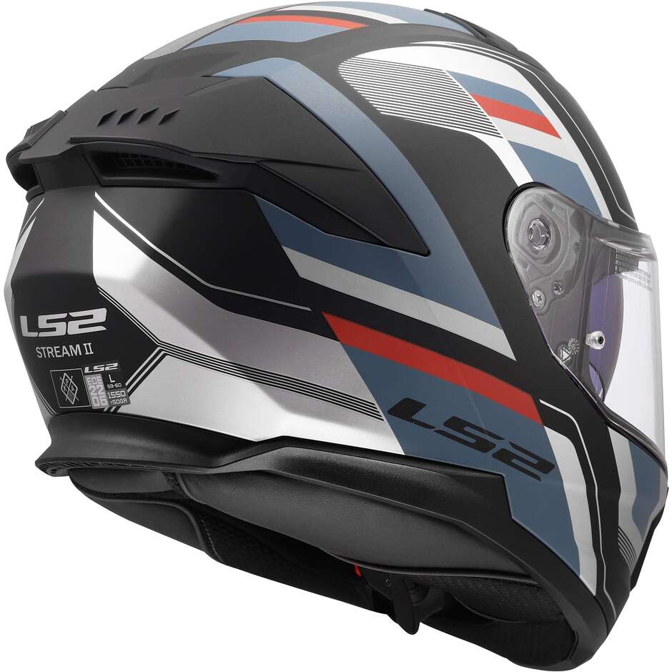 LS2 FF808 STREAM II VINTAGE Integralhelm für Motorrad, Petrol/Schwarz
