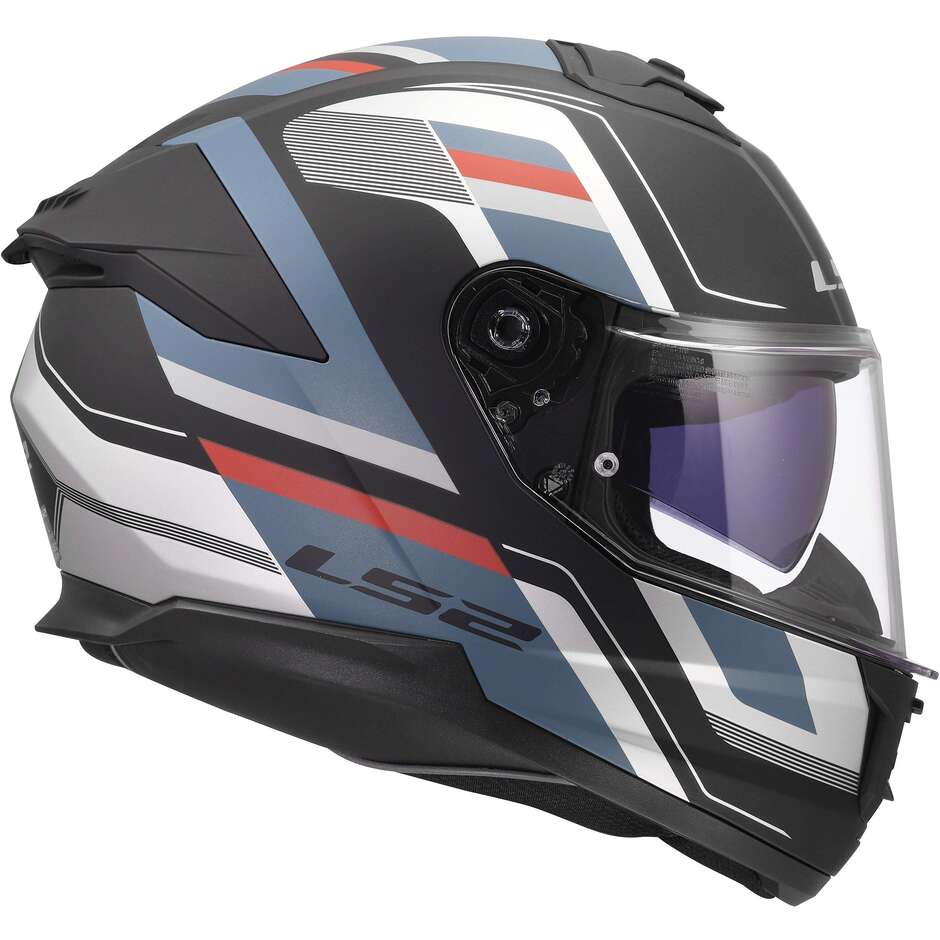 LS2 FF808 STREAM II VINTAGE Integralhelm für Motorrad, Petrol/Schwarz