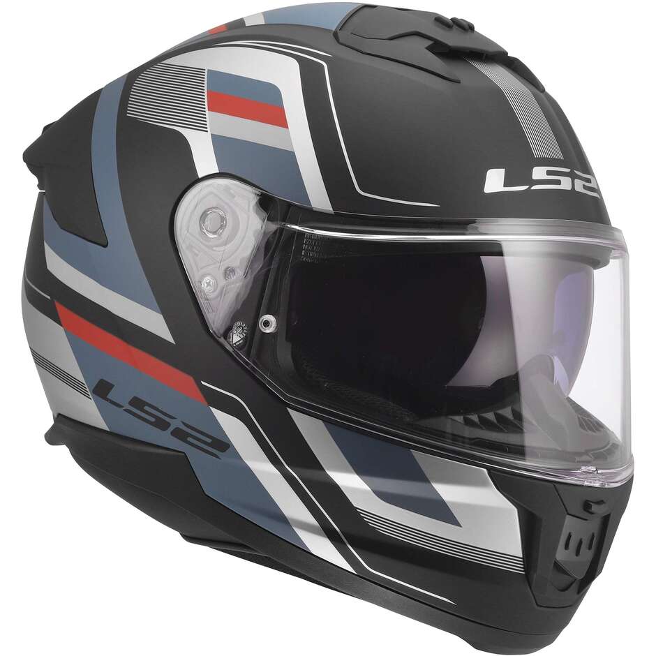 LS2 FF808 STREAM II VINTAGE Integralhelm für Motorrad, Petrol/Schwarz
