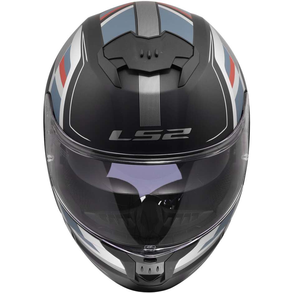 LS2 FF808 STREAM II VINTAGE Integralhelm für Motorrad, Petrol/Schwarz
