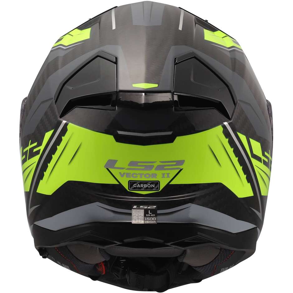 LS2 FF811 VECTOR II C SAVAGE Carbon Integralhelm für Motorradfahrer, fluoreszierendes Gelb