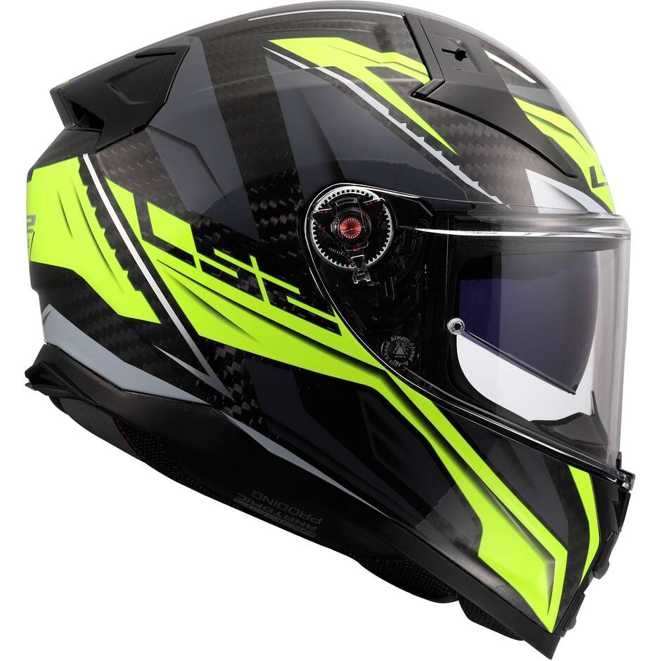 LS2 FF811 VECTOR II C SAVAGE Carbon Integralhelm für Motorradfahrer, fluoreszierendes Gelb