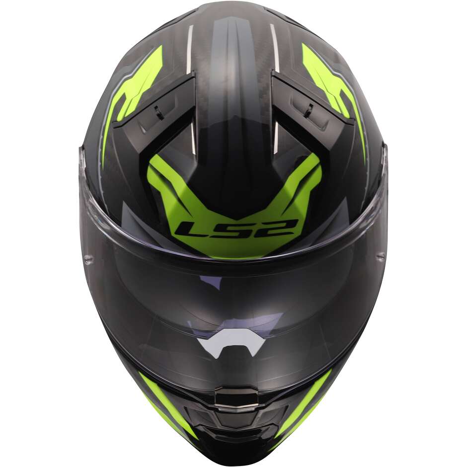 LS2 FF811 VECTOR II C SAVAGE Carbon Integralhelm für Motorradfahrer, fluoreszierendes Gelb