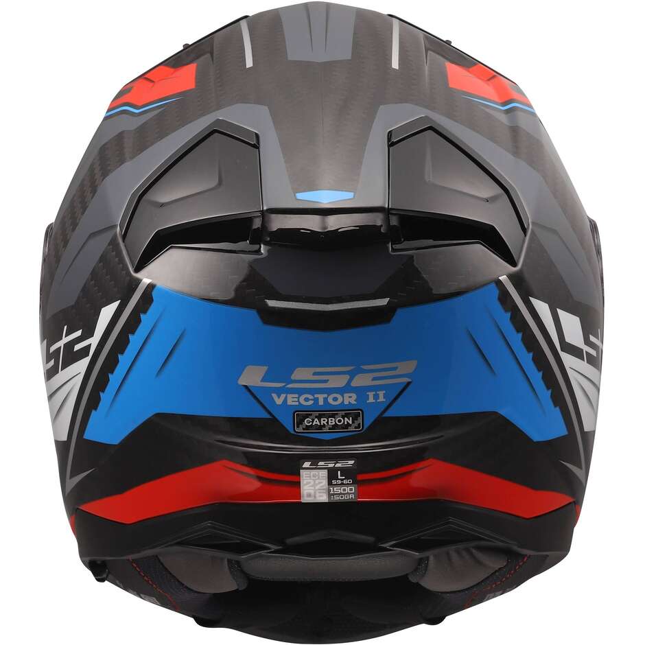LS2 FF811 VECTOR II C SAVAGE Carbon Integralhelm Motorrad Weiß Blau Rot
