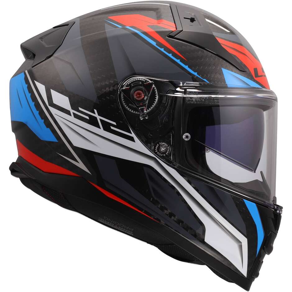 LS2 FF811 VECTOR II C SAVAGE Carbon Integralhelm Motorrad Weiß Blau Rot