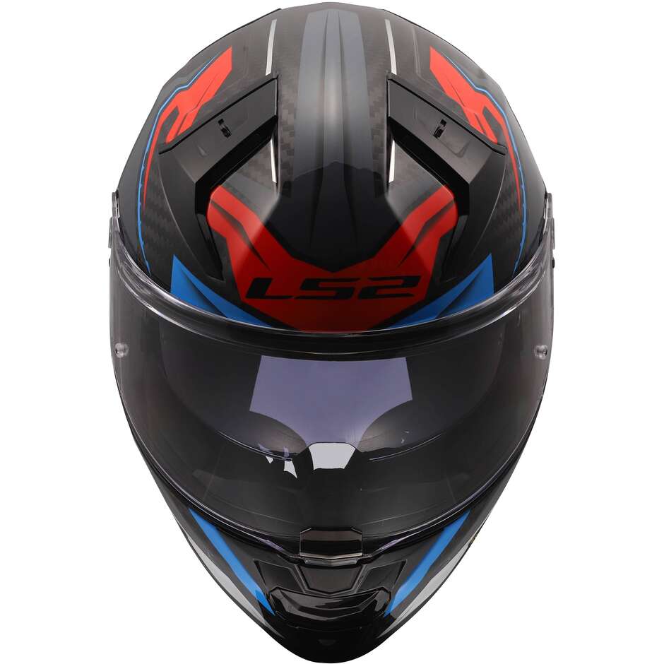 LS2 FF811 VECTOR II C SAVAGE Carbon Integralhelm Motorrad Weiß Blau Rot