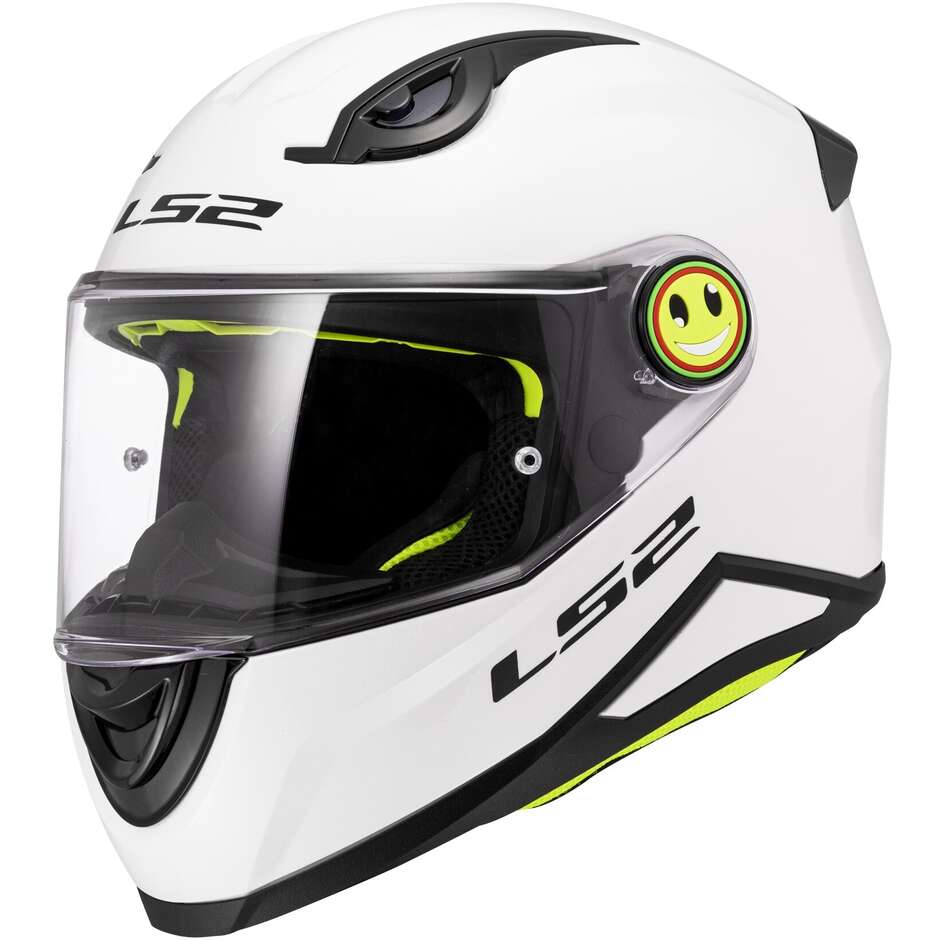 LS2 FF812 KID SOLID Casque de moto intégral enfant blanc