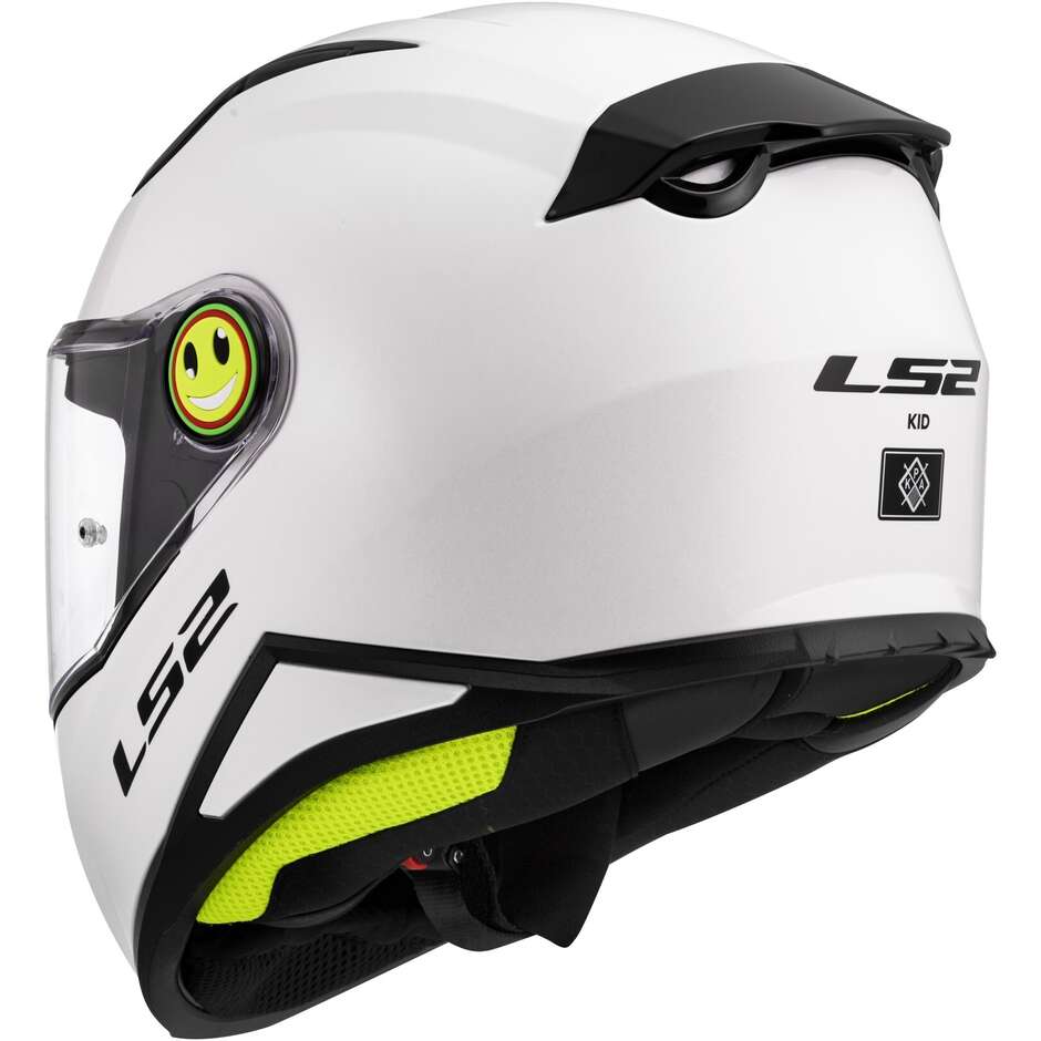LS2 FF812 KID SOLID Weißer Kinder-Integral-Motorradhelm