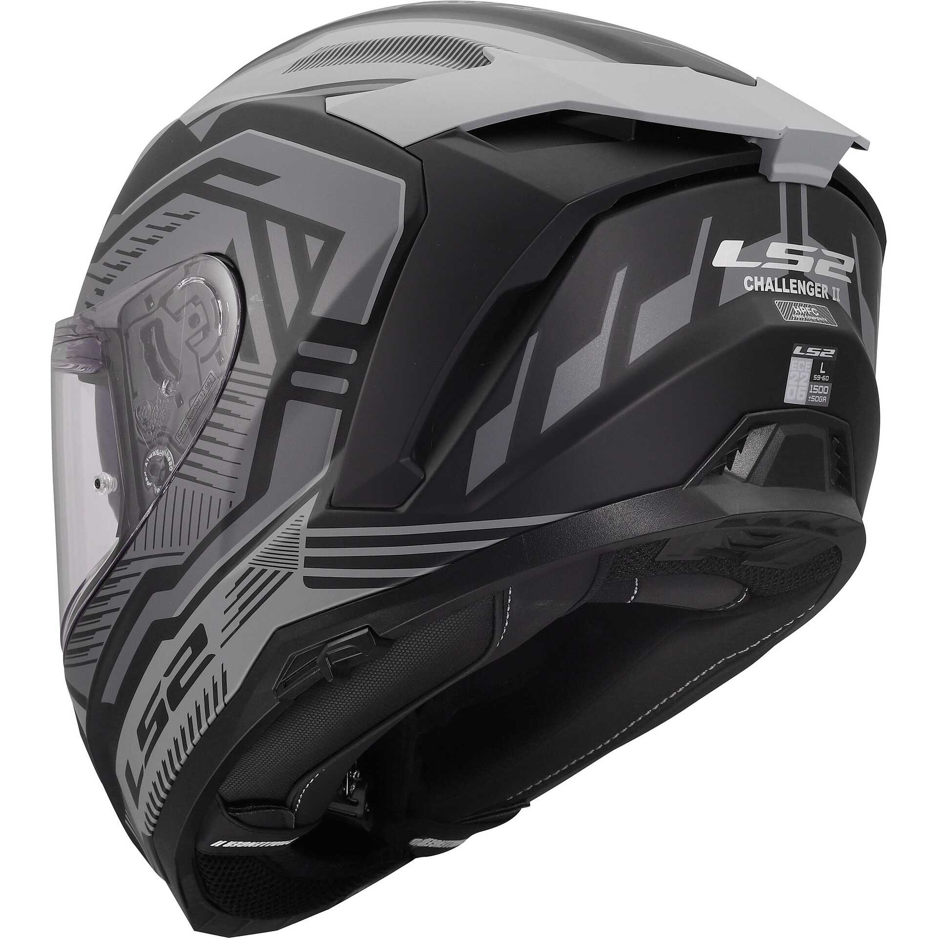 LS2 FF817 CHALLENGER II DRAVIX Full Face Motorcycle Helmet, Grey