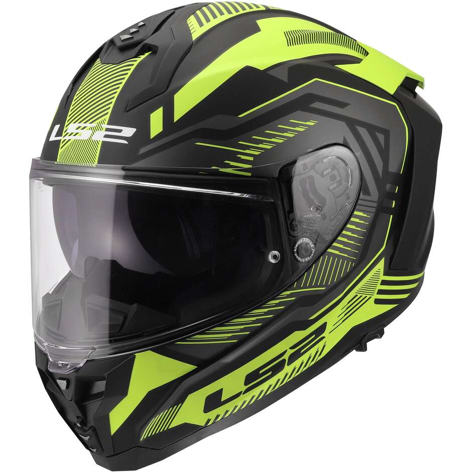 LS2 FF817 CHALLENGER II DRAVIX Integralhelm für Motorradfahrer, fluoreszierendes Gelb