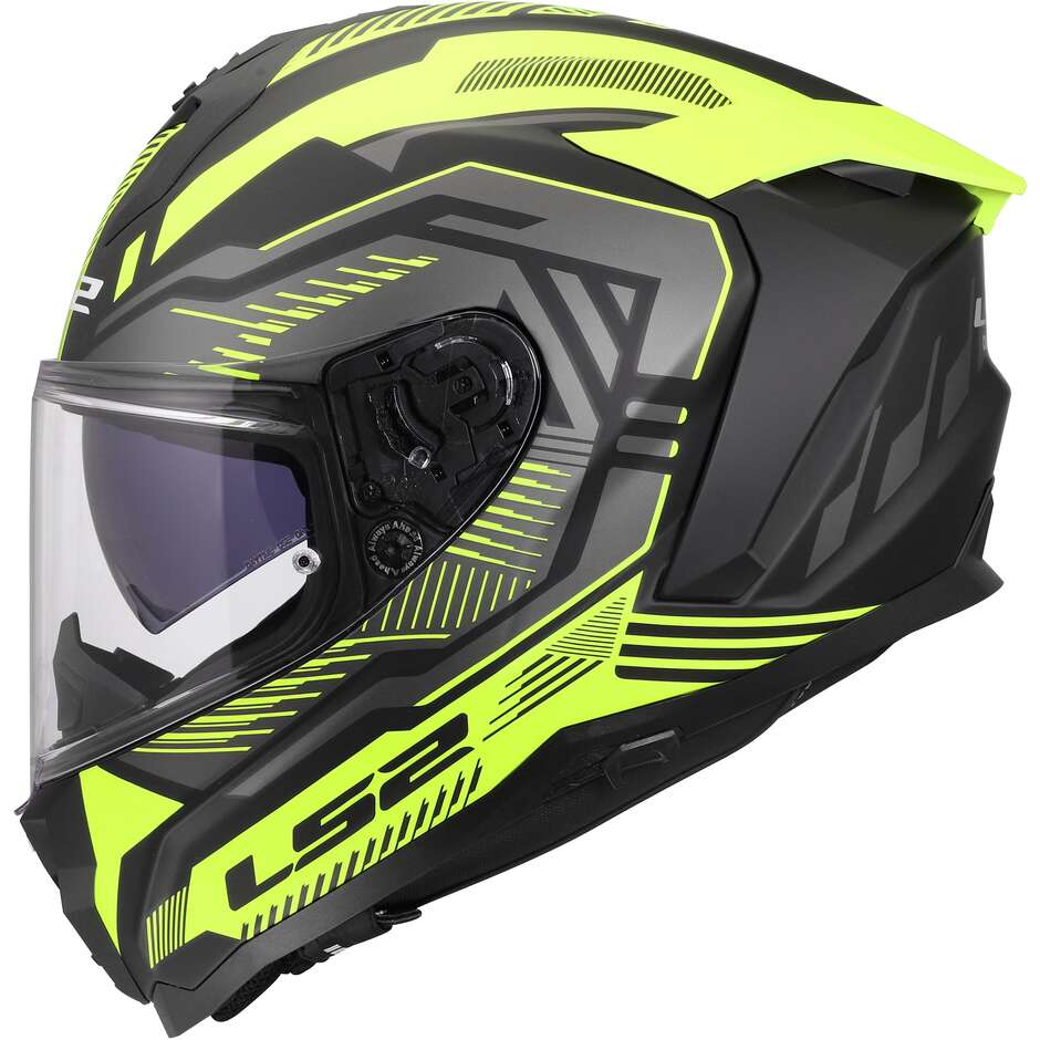 LS2 FF817 CHALLENGER II DRAVIX Integralhelm für Motorradfahrer, fluoreszierendes Gelb