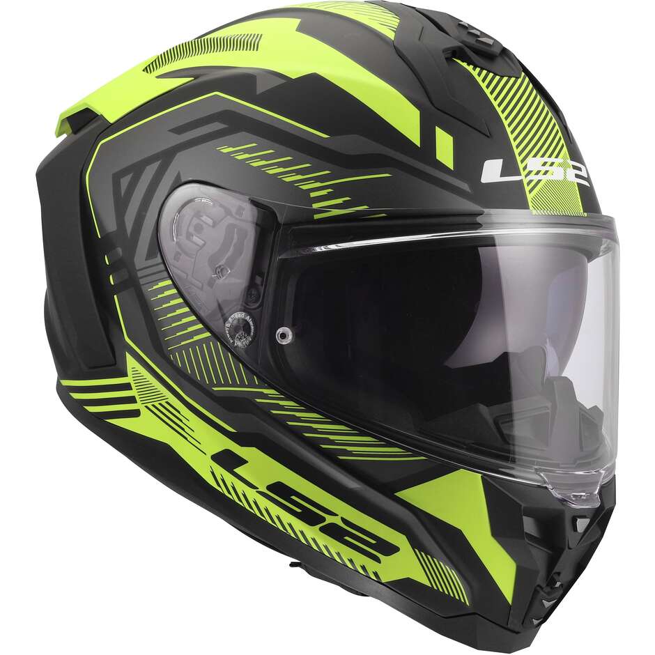 LS2 FF817 CHALLENGER II DRAVIX Integralhelm für Motorradfahrer, fluoreszierendes Gelb