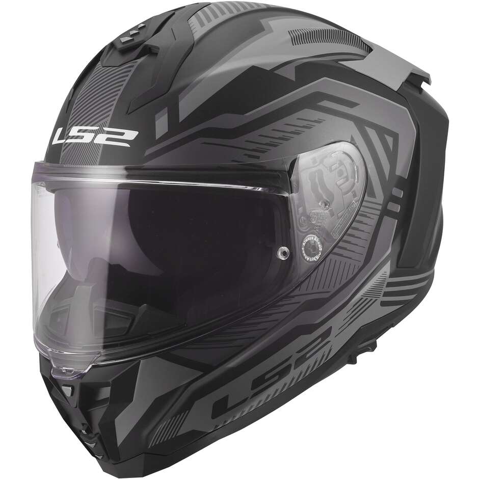 LS2 FF817 CHALLENGER II DRAVIX Integralhelm für Motorradfahrer, Grau