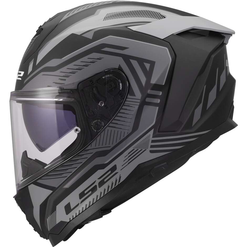 LS2 FF817 CHALLENGER II DRAVIX Integralhelm für Motorradfahrer, Grau