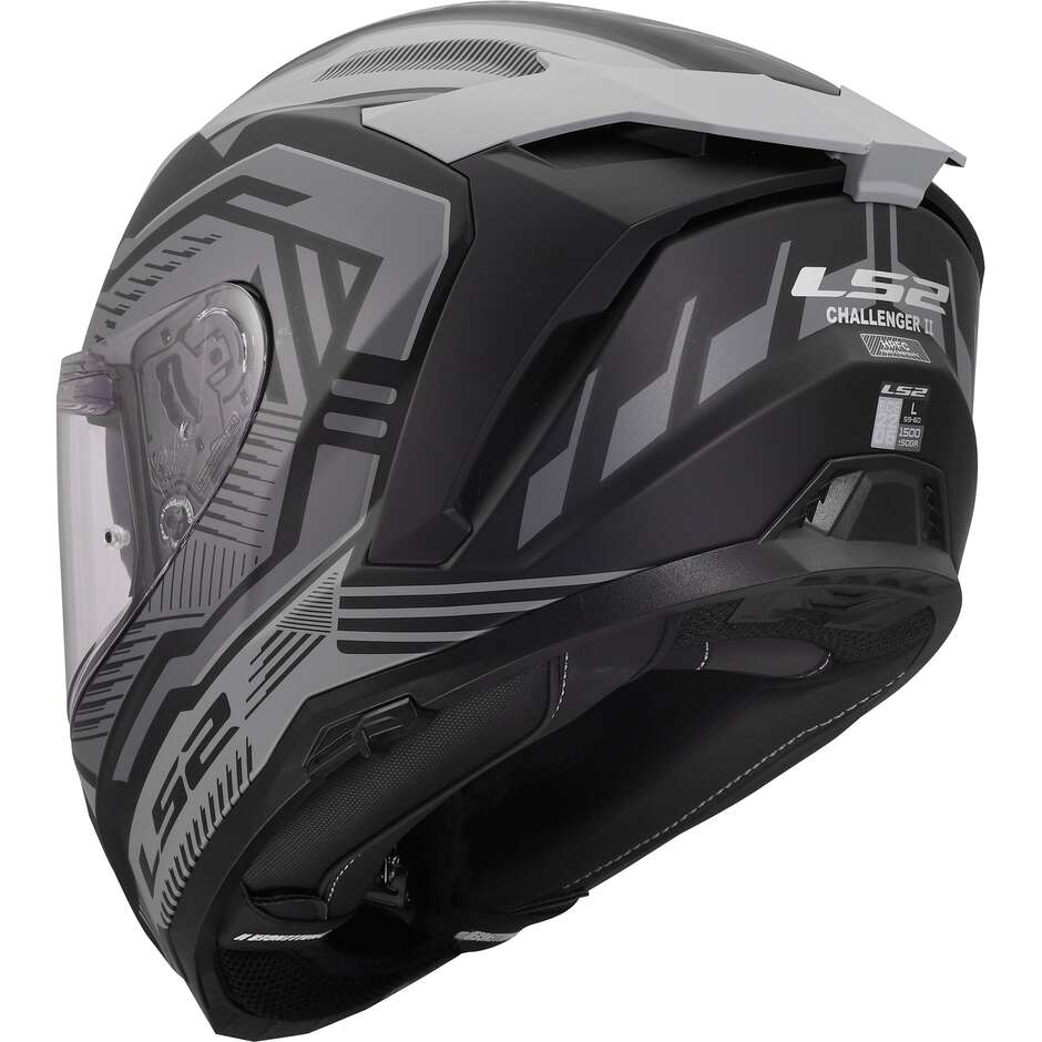 LS2 FF817 CHALLENGER II DRAVIX Integralhelm für Motorradfahrer, Grau