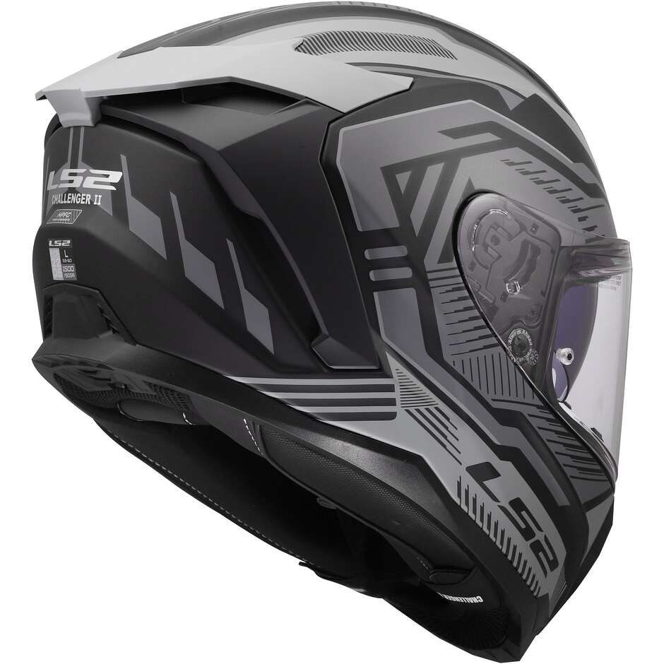 LS2 FF817 CHALLENGER II DRAVIX Integralhelm für Motorradfahrer, Grau