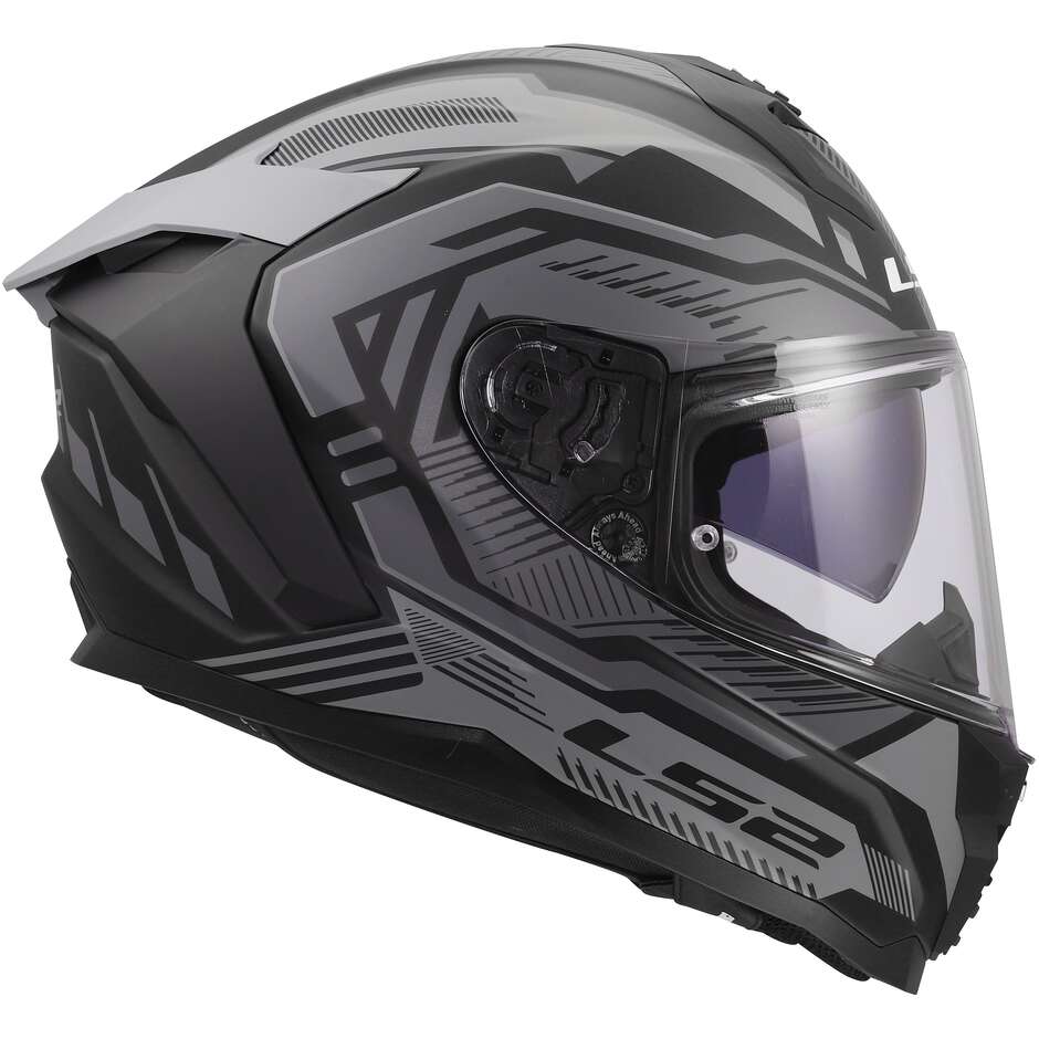 LS2 FF817 CHALLENGER II DRAVIX Integralhelm für Motorradfahrer, Grau